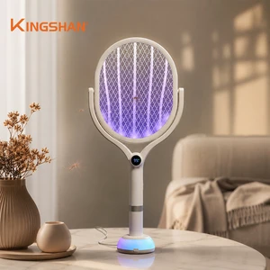 New Indoor Fly Killer Bug Zapper 180°Rotatable Type-c Rechargeable 1200mah Electric Swatter Racket