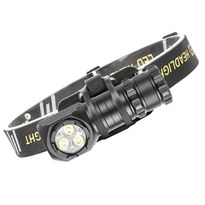 1200lumen 3*xhp35+ 3*red Led 180 Adjustable Magnet 18650 Battery Type-c ABS Head Torch Waterproof For Camping Hiking Headlamp