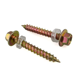 Zinc Hexagon Flange Head Screws with Plastic Gasket Full-Thread and Half-Thread Self-Tapping for ISO Metric Standards
