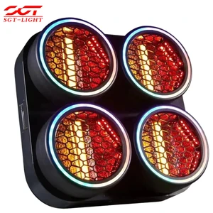 Four Eye Retro Stage Light Amber RGB Halo Effect DMX512 Atmosphere Lamp for DJ Bar Wedding Background Visual Decoration Pro