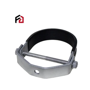 Low Price Customized U-Shaped Zinc Finish Carbon Steel Pipe Clamp with Rubber for Metric Piping Rack Support