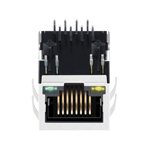 WE MIC24011-0101T-LF3 Compatible 10/100Base-T 1x1 Port Latch Down Integrated Magnetic RJ45 Jack with Led
