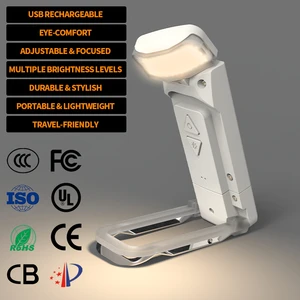 EGH Indoor Led Bookmark Reading Table Lamp Modern Desk Clip On Folding Usb Rechargeable Book Night Light