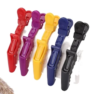 Durable Barber Shop Alligator Stylist Clip Non-Trace Duckbill Curl Narrow Clamp with Partitioning Tool Bang Bang Bang Clip