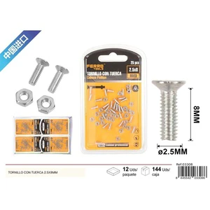 Screw with nut 2.5x8mm - Hardware accessories