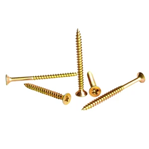 Factory Metric Yellow Zinc Plated Carbon Steel Countersunk Chipboard Screw Din7505 45mm 100 mm
