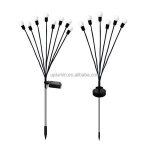 Uplumin Solar Powered LED Garden Lights Hydroponic Indoor Outdoor Stake Waterproof IP65 Swaying Firefly For Landscape Indoor Use