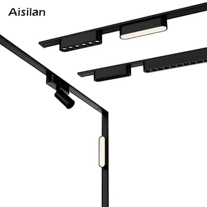 Aisilan Ultra Thin Magnetic Track Smart Dimming DC48v Low Voltage Safty Magnetic Track Light Track Lamp