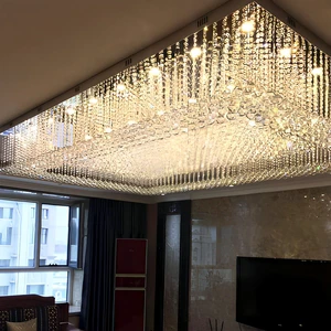 Modern Luxury Crystal LED Chandelier Pendant Light With Remote Control Customized Gold Finish For Hotel & Villa Lobby Decoration