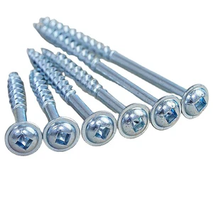 Self-Tapping Screws M3.5-M6.3 Metric #8 X 1-14 Round Head Coarse Thread Zinc Plated Indoor Use Pocket Hole Screws