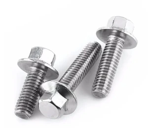 YPH Fastener 32mm Flanged Hexagon Head Bolts Stainless Steel M4 M6 M8 M10 M12 DIN 6921 Hex Flange Bolt 3/18-16 Stainless Bolt