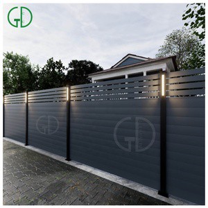 GD Wholesale Price Bulk Order Wind Resistance Horizontal Aluminum Fence Panels 4x6 4x8 Black Outdoor Garden Villa Post Light