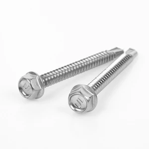 Stainless Steel Hexagon Washer Head Drilling Screws With Tapping Screw Thread