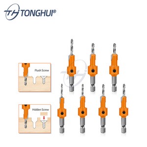Adjustable Wood Countersink Drill Bit Carbide Tipped Countersink Hole Drill Bit with Hex Shank for Carpentry Woodworking