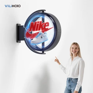 Wall Mounted 3D Hologram LED Sign Display System Commercial Visual Advertising Light Box For Outdoor Use In Shops Promotions