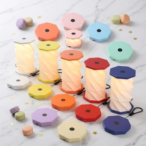 Student Toys Mini Touch LED Paper Lamp Portable Night Light Folding Lantern Creative Gift Mid-Autumn Festival Promotion Gift