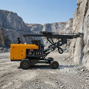 Portable Diesel Top Hammer Drill Rig 18m Drilling Depth 33-89mm Hole Diameter Wheel Drilling Machine For Rock Mining