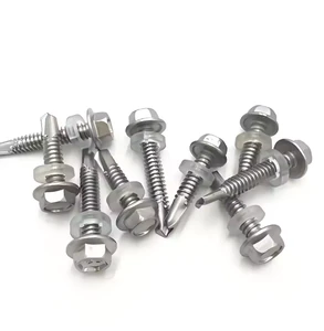 Hex Head Self Tapping Screws with Integrated Washer Industrial Grade Steel High Strength Fasteners