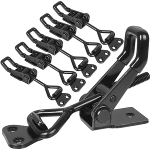Heavy Duty Adjustable Toggle Clamp Hasp Locks Iron Door Hasp Latch Black Toggle Latch Clamp Quick Release Pull Latch