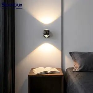 LED Wall Lamp Aluminum Round Adjustable Beam Angle Wireless Wall Lamp for Indoor Balcony Bedroom Living Room Hotel Staircase Bar