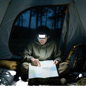 OEM Super Bright Portable Waterproof Rechargeable Type-C LED Headlamp with ABS Shell for Camping Fishing & Mining