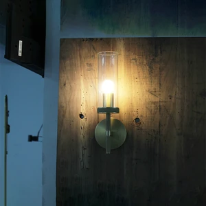 Yihao Handmade Clear Glass LED Wall Lamps Black Gold Glass Decoration for Living Room Bedroom Bathroom Bedside Hotel
