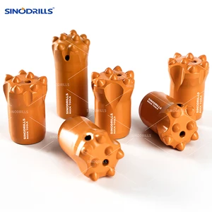 SINODRILLS Small Hole Mining Drill Rod Drill Bit 7/11/12 Degree Tapered Button Bit 38mm