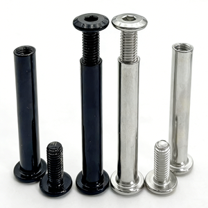 Factory 304 Stainless Steel Flat Head Inverted Edge Sleeve Nut and Chicago Bolt M6 #14 Natural Black Color Chicago Wood Screw