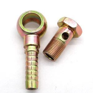 Hose Barb Fitting Elbow Banjo Hose Barb Bolt Fittings Hydraulic Tool Accessories Metric Thread Banjo Bolt Brake Fitting Adapter