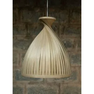 Bamboo Ceiling Light Providing Natural Ambient Illumination for Eco Friendly Home and Indoor Interiors