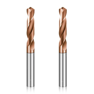 3.0-16mm Bronze Coated Solid Carbide Twist Drill Bit, External Coolant Hole Drill for Stainless Steel Hole Machining