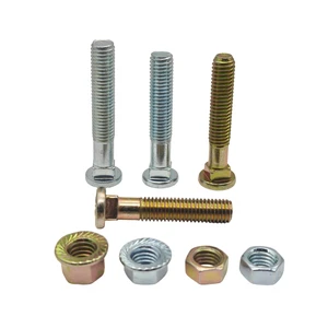 Carbon Steel Hex Bolts and Nuts with Yellow Zinc Finish for General Construction Use