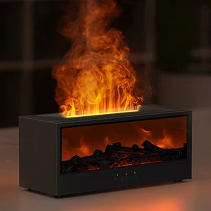 Simulated Bonfire Flame Diffuser Colorful Night Light Essential Oil Fireplace Diffuser With Timer Remote For Home Creative Gift