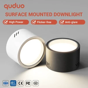 New Arrival Commercial Home Office Hotel Iron Aluminum Black White 9W 12W 15W 18W Ceiling Surface Mounted LED Downlight