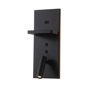 Wireless Charging And USB Charging Modern Wall Light Bedside Headboard Led Reading Wall Lamp With Rotation Spot Light