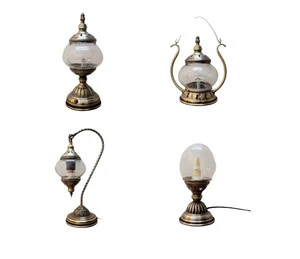 Turkish DIY Iron Mosaic Table Lamp with LED Mediterranean Design for Parent-child Activities