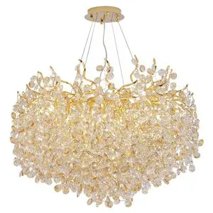 French Luxury Villa Crystal Chandelier Tree Branch Restaurant Simple Beauty High-End Living Room Headlights AC Elegant Hall