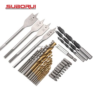31PCS Multifunction Accessory Hardware Bit Electric Screwdriver Spade Wood Metal Construction Concrete Combination Drill Bit Set