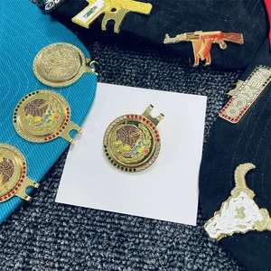Custom Rotating Colorful Hat Clip With Rhinestones Design Alloy Badges Metal Logo Hat Accessories