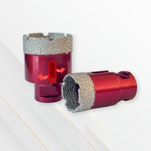 Dry Diamond Hole Saw Set Brazed Core Metric 10mm M14 Model 051 Red Finish For Porcelain Tile Granite Marble Stone Drilling