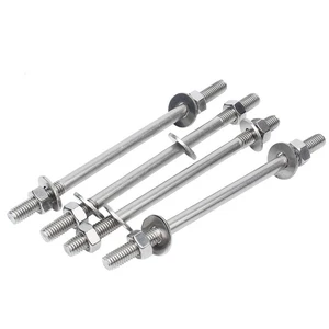 Stainless Steel Wall Threading Screw Extended Double Head Bolt Threaded Rod Double Head Screw Nut M6M8M10M12