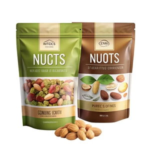 Custom Printed Durable Food-Grade Side Gusset Nut Heat Moistureproof Resealable for Mixed Single Nuts Retail Holiday Gifting