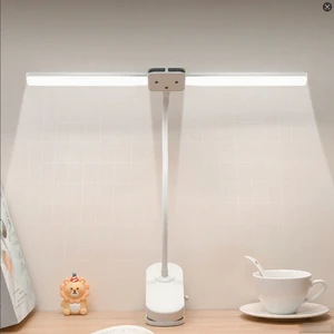 Portable Dual-Head Foldable Book Light Clip Modern LED USB Reading Lamp E26 Bulb Rechargeable Indoor Use Bookmark Book Reader