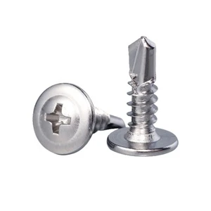 Factory SS410 Stainless Steel Wood Cross Drive M4.2 8# Truss Head Screws 8 X 1/2 Wafer Head Self Drilling Screw Wood Screw