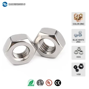 DIN934 Hex Nut M4 M5 M6 M8 M10 M12 M14 Carbon Steel Zinc Plated Fine Thread Hexagonal Fastener Nut Wholesale Price