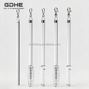 Wholesale 12/13/15mm Diameter Clear Acrylic Curtain Pull Stick Rod Transparent Acrylic Curtain Wand With Stainless Steel Hooks