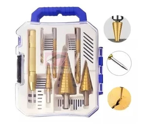 7pcs 4 to 32mm Diamond Step Chamfer Drill Bit Chamfer Step Drill Bit Carbide Step Drill Set