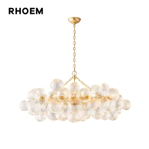 RHOEM Talia Linear Chandelier Glass Chandelier For Staircase Chandelier Living Room Lighting Decoration Home Hanging Light