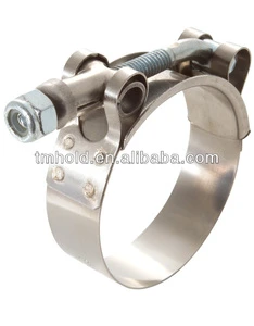stainless steel t bolts pipe clamps with thread rod for locking tubes