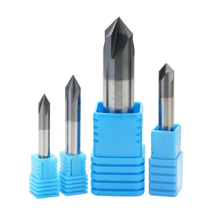 HRC55 60 Degree 90 90° 3mm 4F Milling Cutter Carbide Chamfer End Milling Drill Bit for Metal